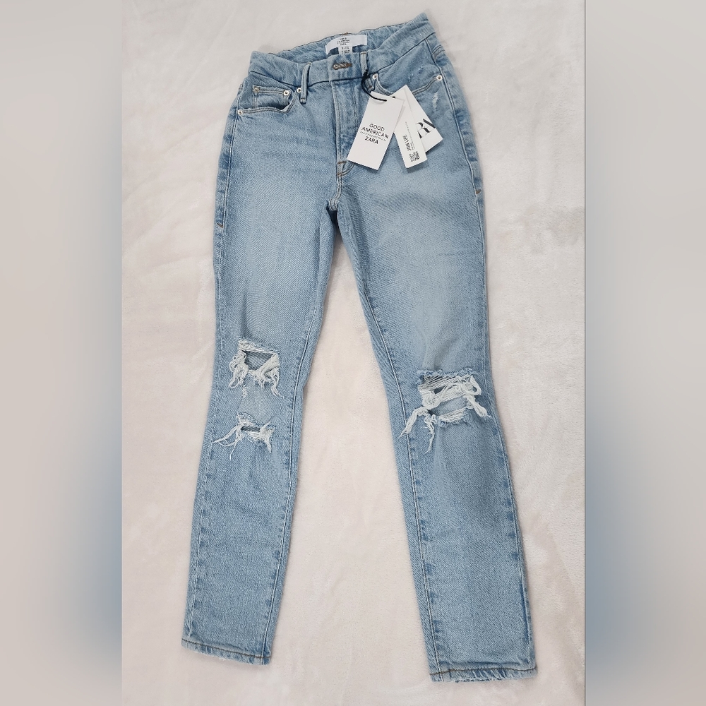 Good American x Zara Classic Slim jeans Size 0